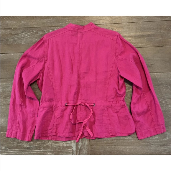 Eileen Fisher  Top XL 100% Irish Linen Button Front Shirt Layer Pink - Picture 2 of 8